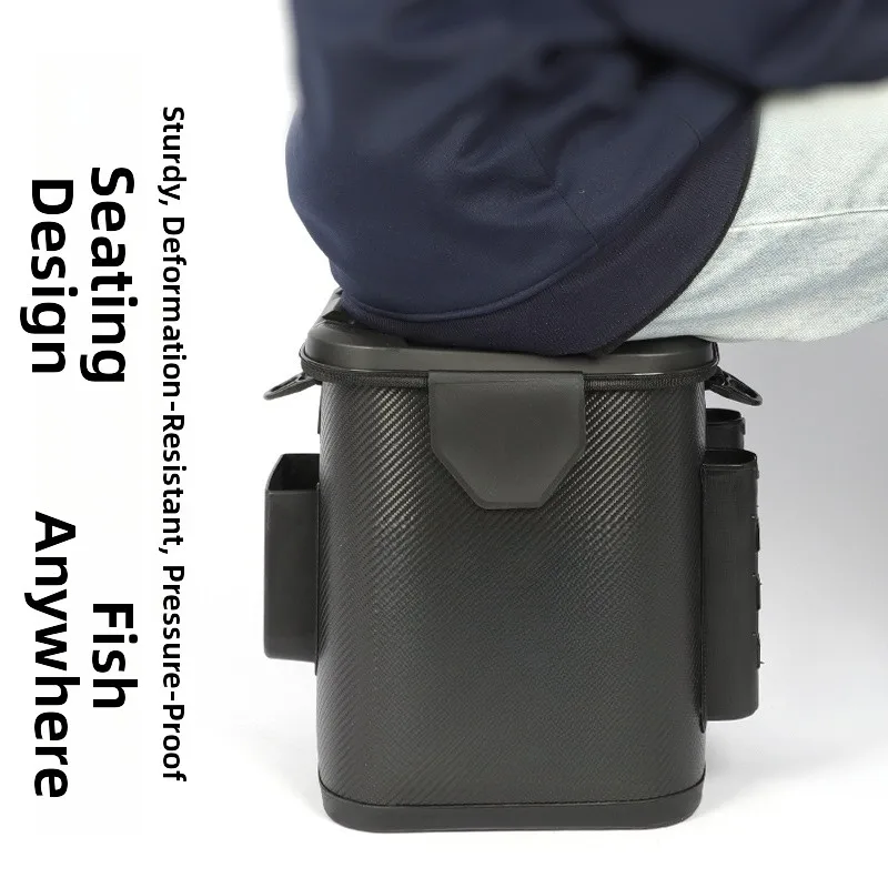 

Sitting Fishing Bucket Multifunctional Live Fish Container & Bait Bucket EVA Fish Bag For Outdoor Camping Fish Protection Tools