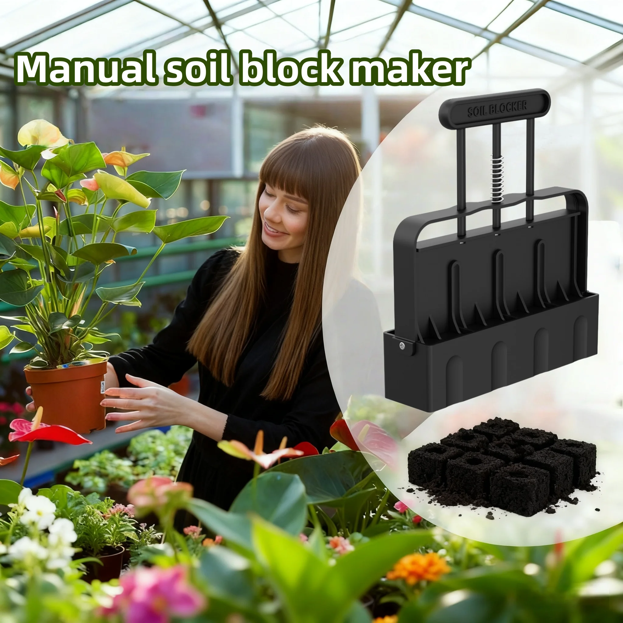

Garden Soil Block Maker, Manual, Forest Farm Root Culture Tool, Sowing Container Making Equipment, Gardening Supplies, Hot Selli