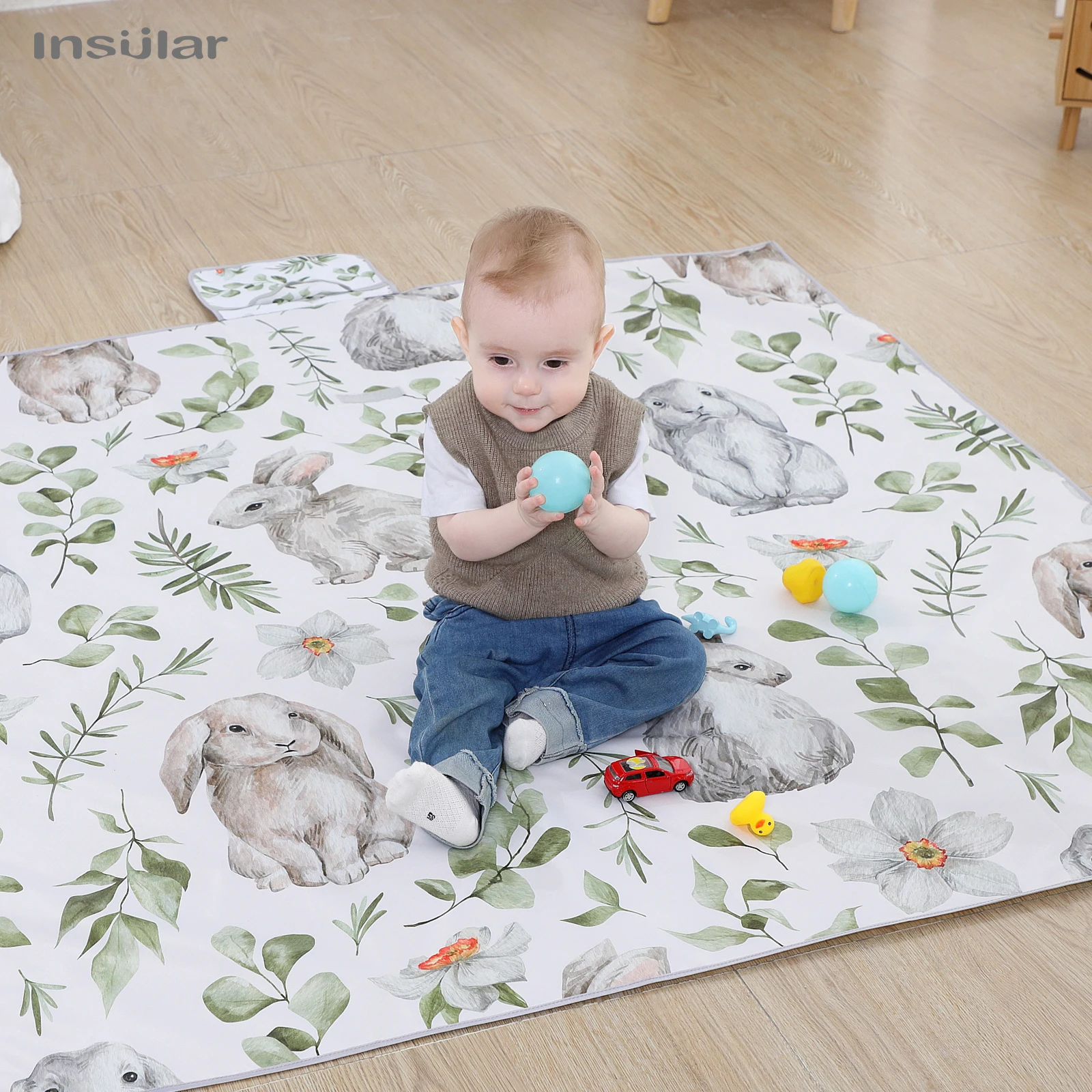 INSULAR Children\'s Carpet Baby Play Mat Nursery Climbing Pad Foldable Anti-slip Waterproof Durable Portable Educational Activity