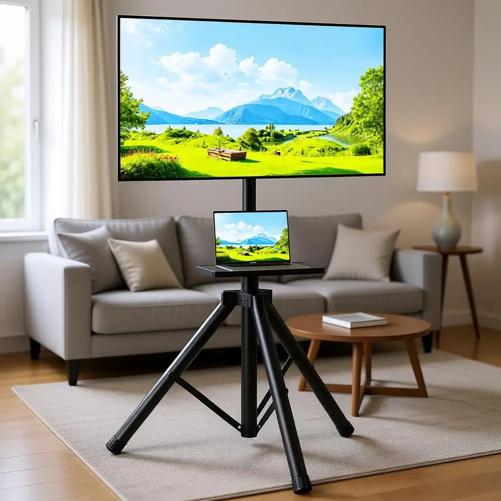 

Портативная регулируемая подставка для телевизоров с диагональю 23-80 дюймов, LED/LCD, плоских или изогнутых, выдерживает до 45 кг, для использования на улице, максимальный VESA 600x400 мм