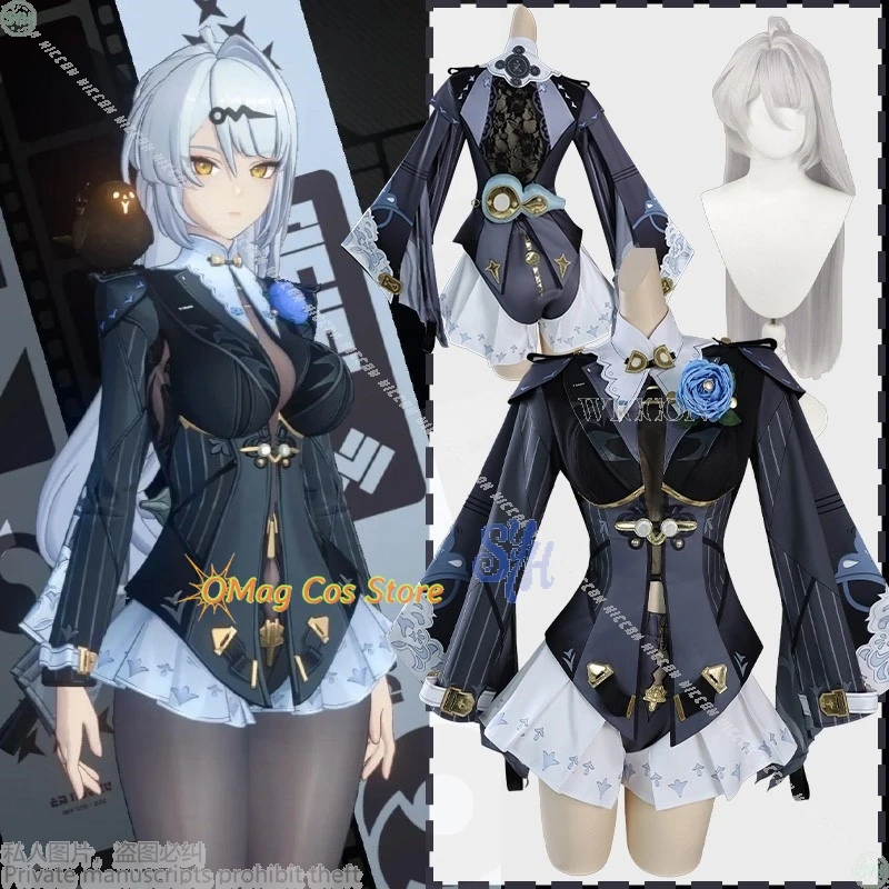 

Аниме-игра Zenless Zone Zero Косплей Yixuan Новый костюм Черная готическая юбка Сексуальный комбинезон с глубоким V-образным вырезом Jirai Kei Lolita Halloween Party