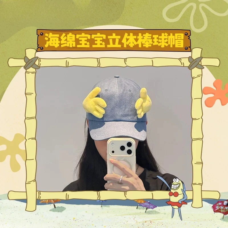 

SpongeBob SquarePants Summer Collection Embroidered 3D Baseball Cap Cute Cartoon Adjustable Sun Hat Outdoor Sports Casual Unisex