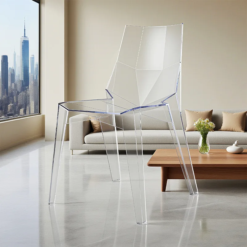 Nordic Poly Chair, Modern Creative Dining  Leisure  Transparent Chair Outdoor Chair Simple Negotiation