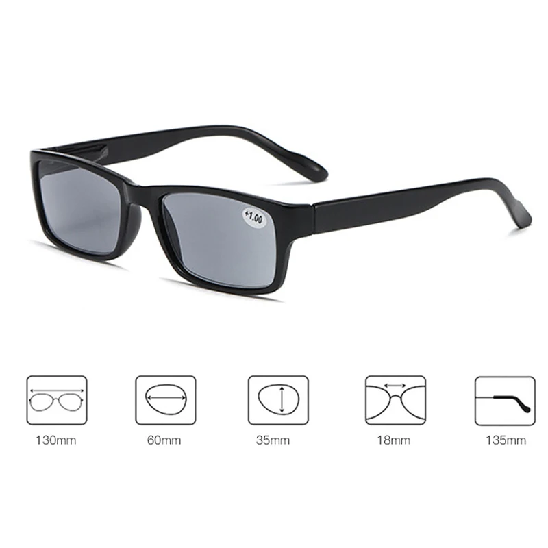 Unisex Women Men's Far Sight Glasses Luxury Square Frame Reading Sun Glasses Finished Optical Prescription Presbyopia Goggles