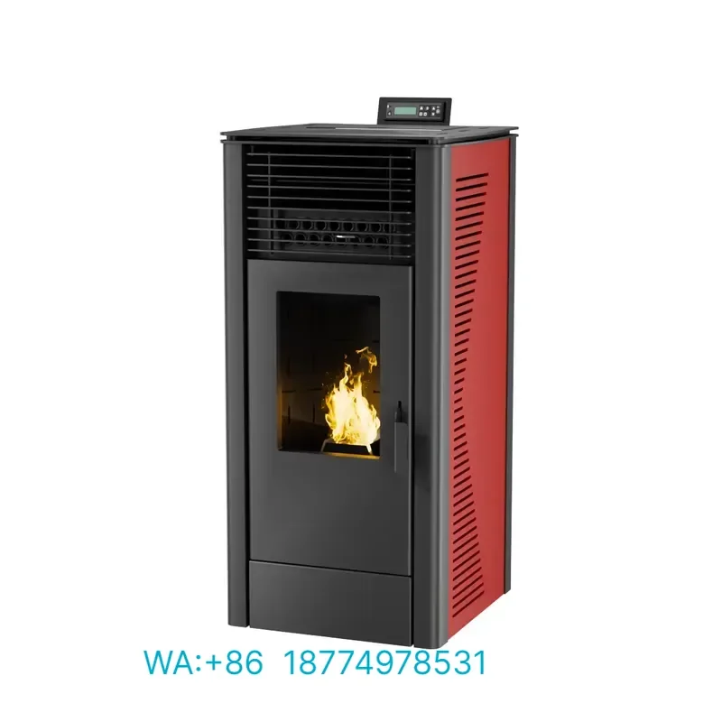 for PANSEE PK-120 Steel European Style Pellet Stove Insert Indoor Heater Remote Control Modern Design Home Villa Apartment