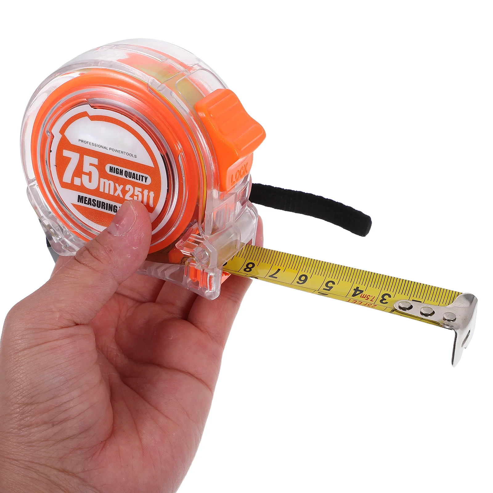 

Transparent Metric Tape Measure 7.5M X 25Ft Stainless Steel Retractable Precision Measuring Tool For Construction Diy Portable
