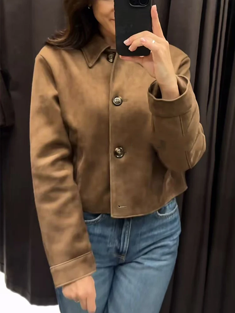 

Куртки в стиле ретро для женщин, осенне-зимняя мягкая теплая верхняя одежда, новинка 2025 года, повседневная стильная куртка для поездок на работу, женское модное короткое пальто