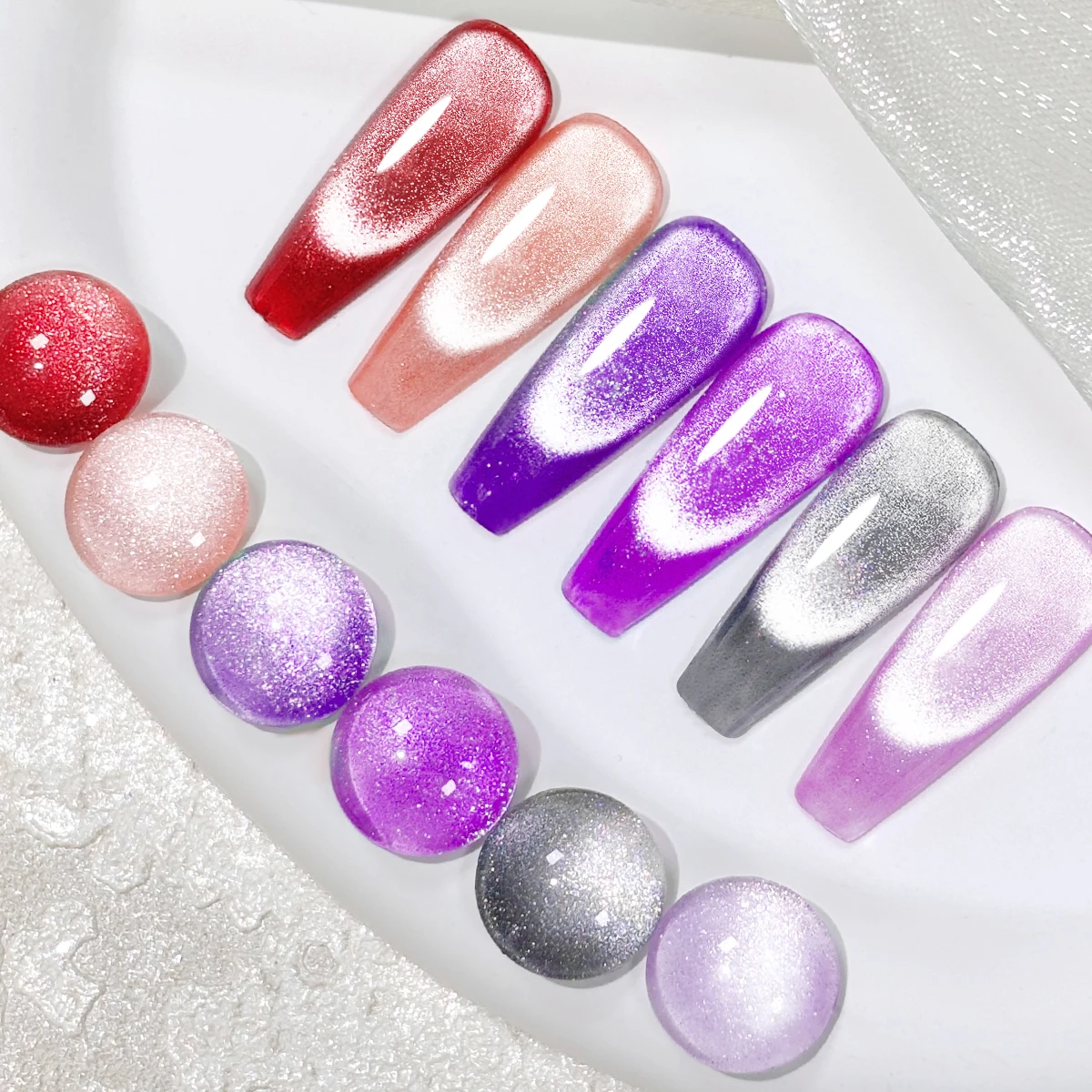 12 color LED cat's eye gel - vibrant rainbow, including magnetic stick for convenient application - very suitable for nail enhan
