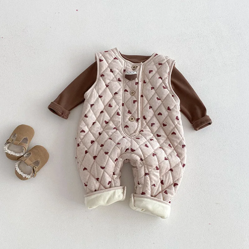 

Baby Printed Jumpsuit 2025 New Winter Baby Super Cute Clip Cotton Thick Climbing Clothes Newborn Cotton Clothes