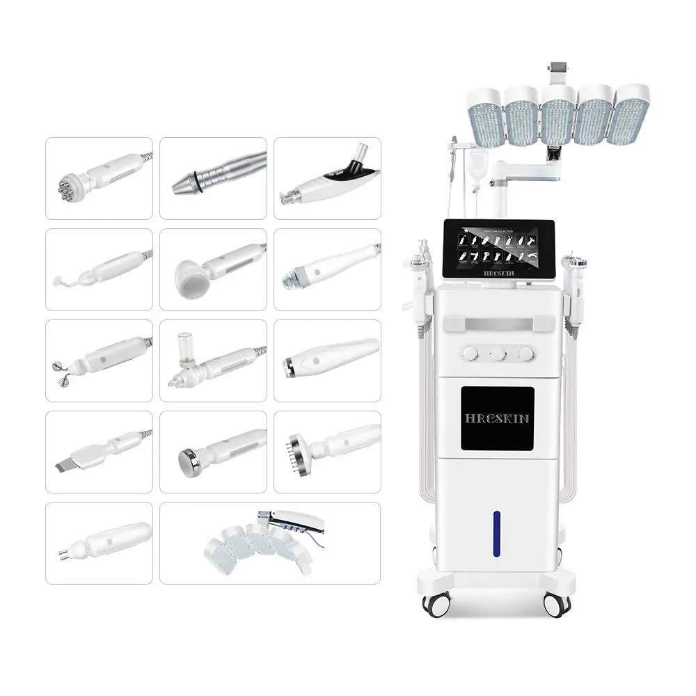 New Suction Handle 14 in 1 Beauty Facial Machine with 360 Vortex Rotation Handle for Face Gentle Treatment