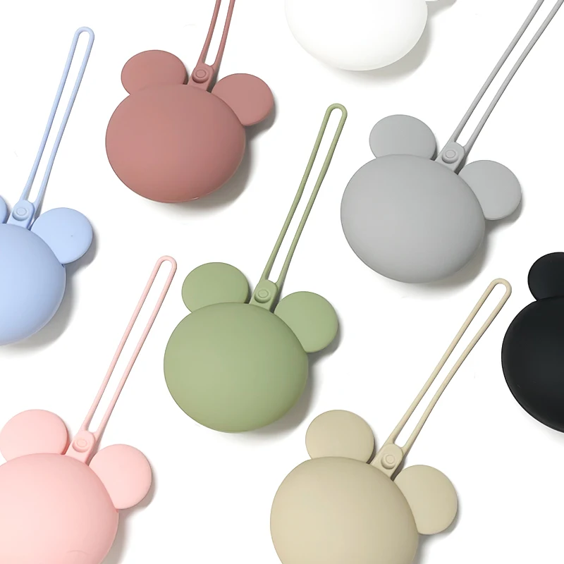 Bolsa Organizadora Portátil de Silicone para Chupeta em Formato de Rato, Protetora contra Poeira, para Bebê
