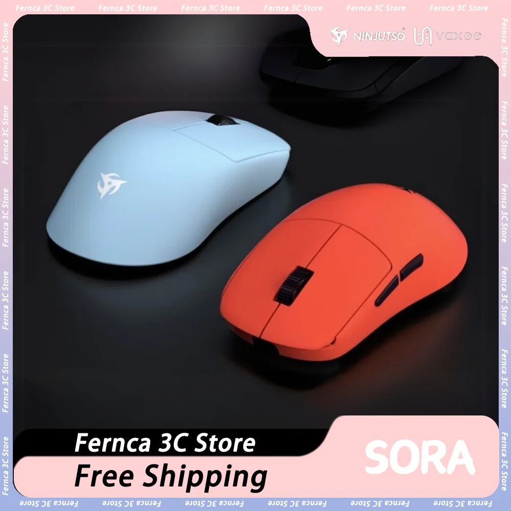 Vaxee Ninjutso Sora 4K Mouse PAW3950 Dual Mode Wireless Gaming Mouse 4KHz Polling Rate Mice Long Battery Life Accessory Custom