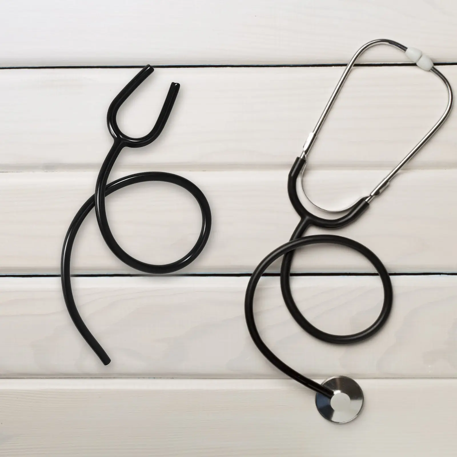 2Pcs Stethoscope Tubing Black PVC Y-Shaped Flexible Replacement Tubing for Accurate Sound Transmission Clinical Stethoscope