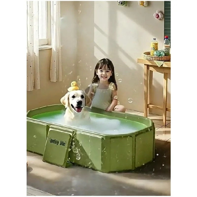 

Non-Inflatable Foldable Pet Bathtub for Small Medium Large Dogs Cats Portable Collapsible Bath Pool