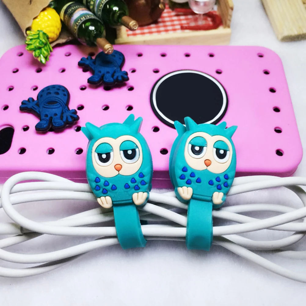 

10pcs Owl Cable Organizer Reusable Weatherproof Cord Winder For Home Car Travel Headset Wire Wrap Management Buckle Design