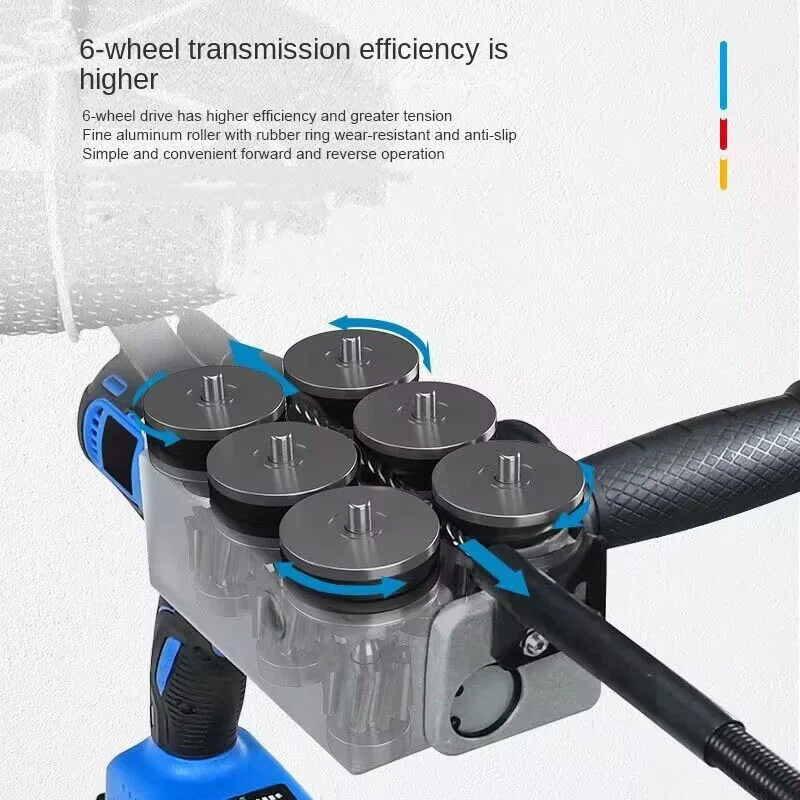 Imagem -02 - Totalmente Automático Elétrico Escondido Fio Bateria de Lítio Multifuncional Rosqueamento Construção Hidrelétrica Puxar Fio 110v 220v