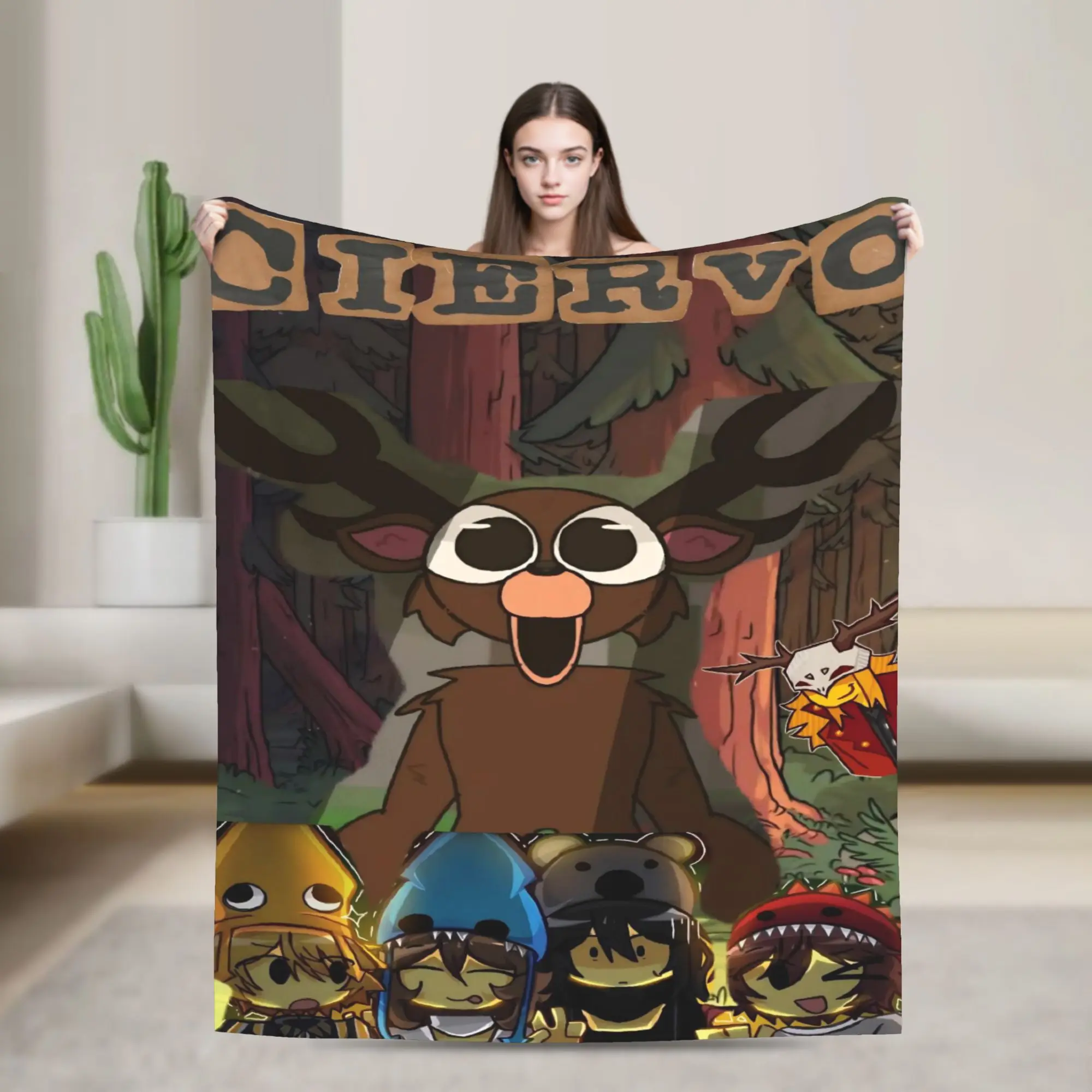 The Deer 99 Nights in the Forest Blanket Survival Horror Games  Flannel Throw Blanket Decoration Lightweight Bedspreads