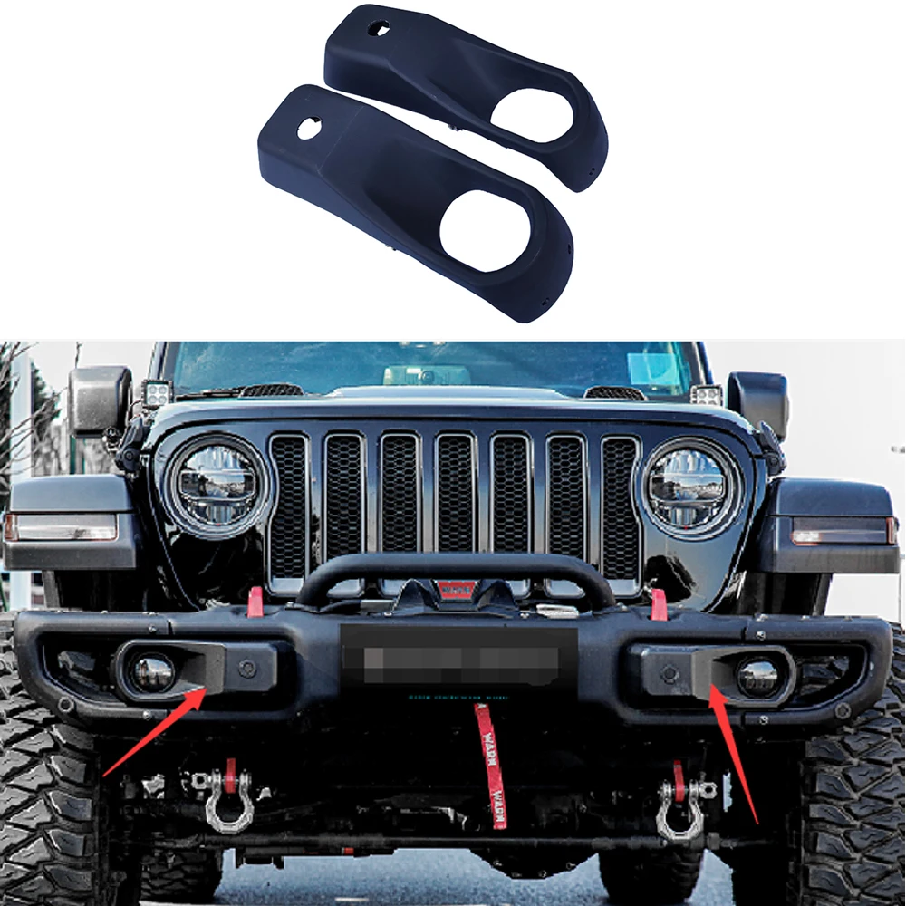 Lantsun JL1049-8 ABS Fog Lamp Cover With Sensor Holes For Jeep For Wrangler JL 10th Anniversary Front Bumper