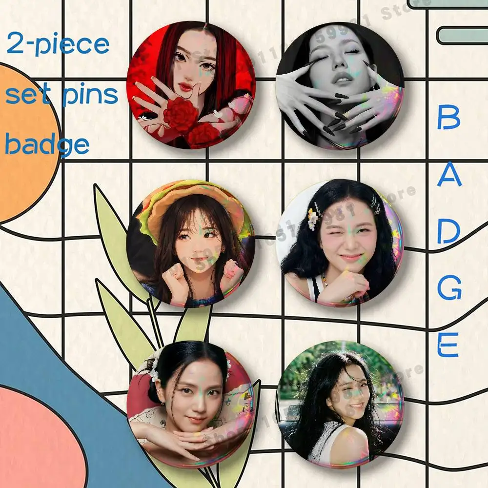 ME FLOWER Album Brooches for Backpack Accessories 25 32 44 58 75mm Round 2-piece set Free Mix