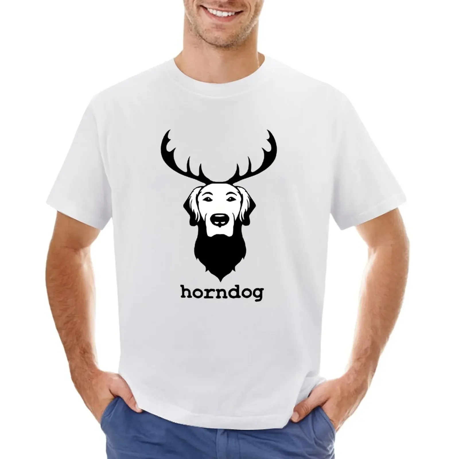 HornDog T-shirt aesthetic clothes boys whites oversized Men's cotton t-shirt