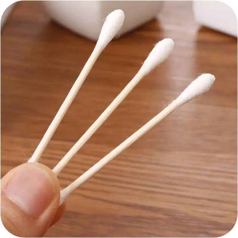 100pcs Disposable Cotton Swab Lint Free Micro Brushes Wood Cotton Buds Swabs Clean Stick Eyelash Extension Glue Removing Tool
