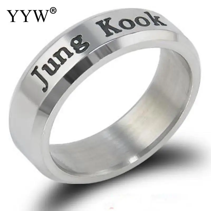 Army Ring Jin Rapmonster Jungkook Suga V J-Hope Rm Jimin Rings anello da dito in acciaio inossidabile K-pop Fans Jewelry Inner 18mm Women