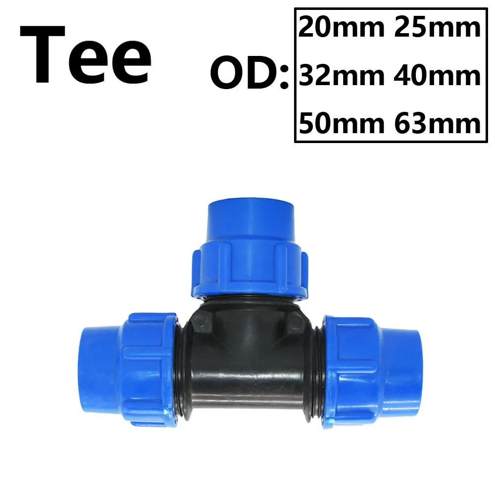 T-type 20/25/32/40/50/63mm Pvc Pe tubo Tee connettore rapido valvola a sfera Splitter acqua rubinetto da giardino Tee valvola di controllo del