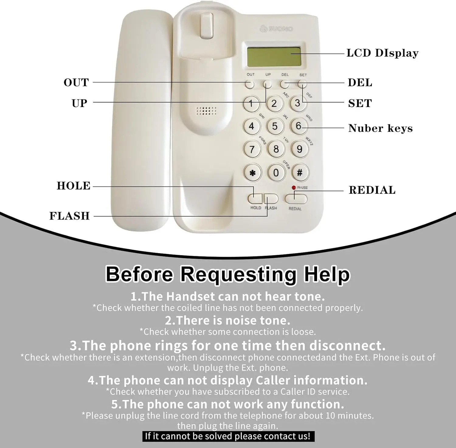 Wired Telephone, Desktop Telephone, Fixed Telephone, Caller ID Telephone, Front Desk  Office with Call Display and  Multi Scene