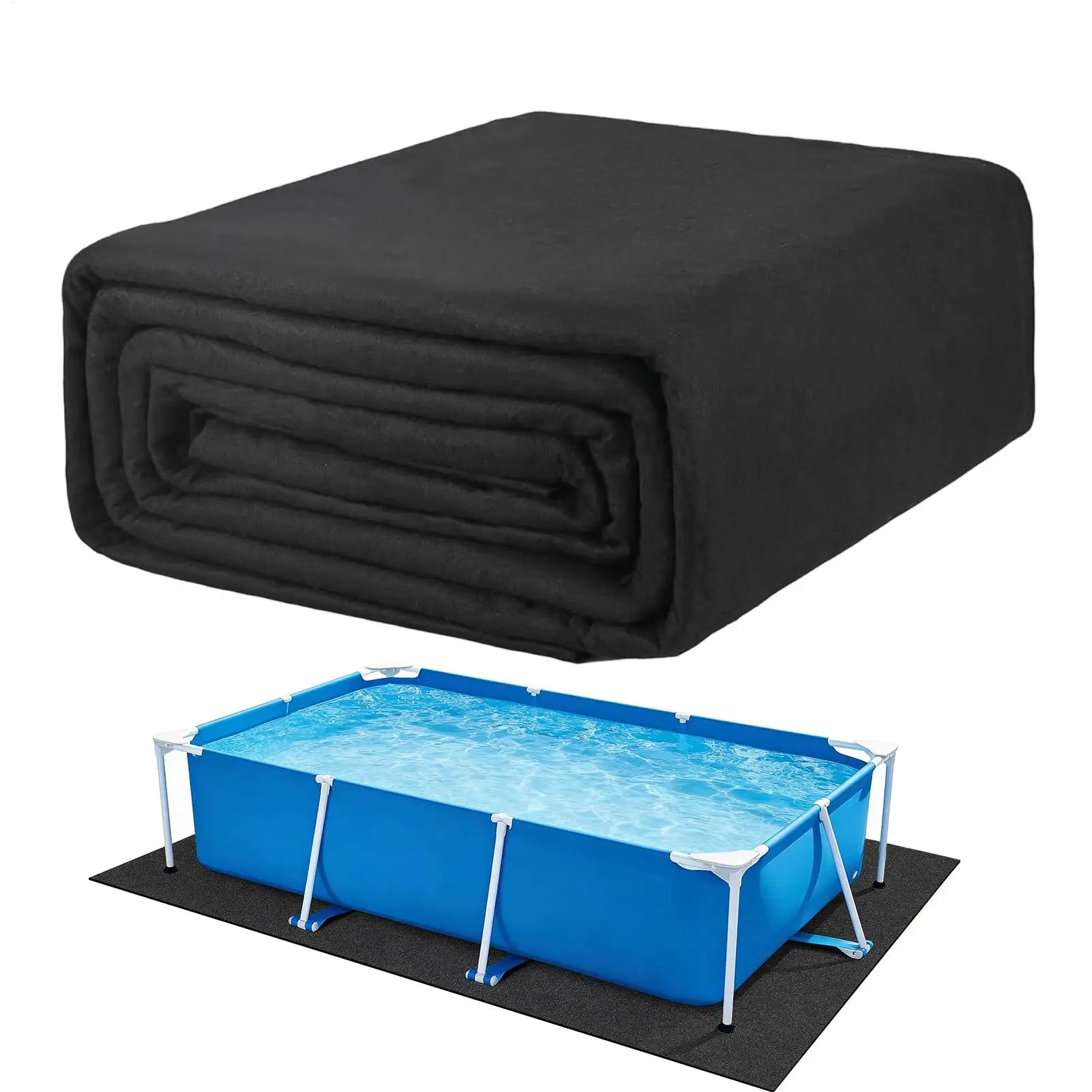 Square Tub Mat Over Ground Pool Protector Mat Puncture Protection Pad Non-Slip Outdoor Pool Protection Padding Pool Liner Pad
