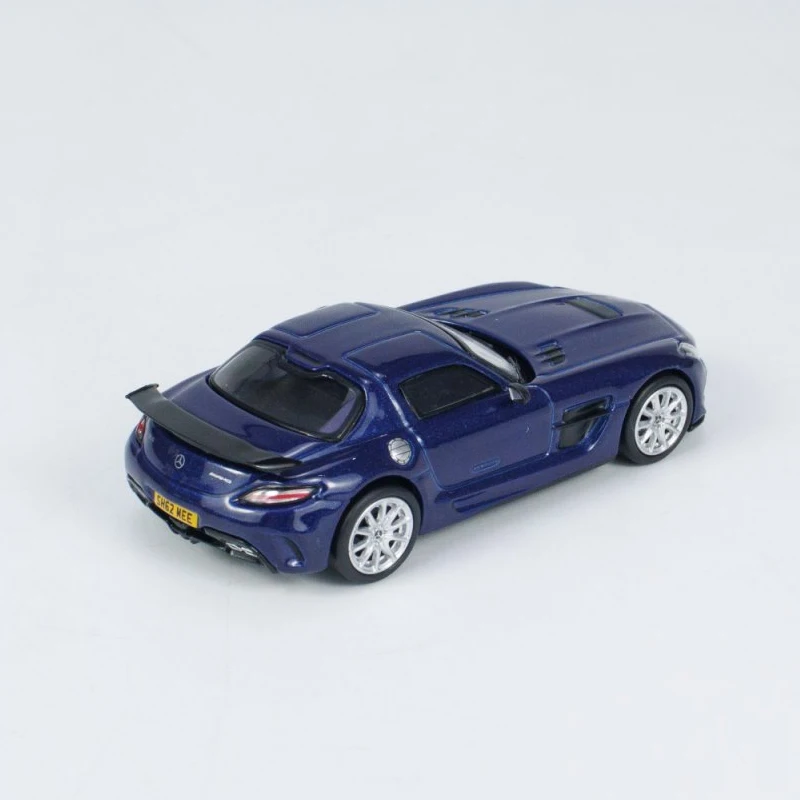 طراز سيارة Tarmac Works 1:64 TW Mercedes-Benz SLS كوبيه مصنوع من السبائك الزرقاء