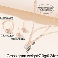 Ensemble de bijoux en cristal de mode polyvalent, bague, collier, bracelet, boucles d'oreilles, simple, contre-indiqué, élégant, 5 pièces 6