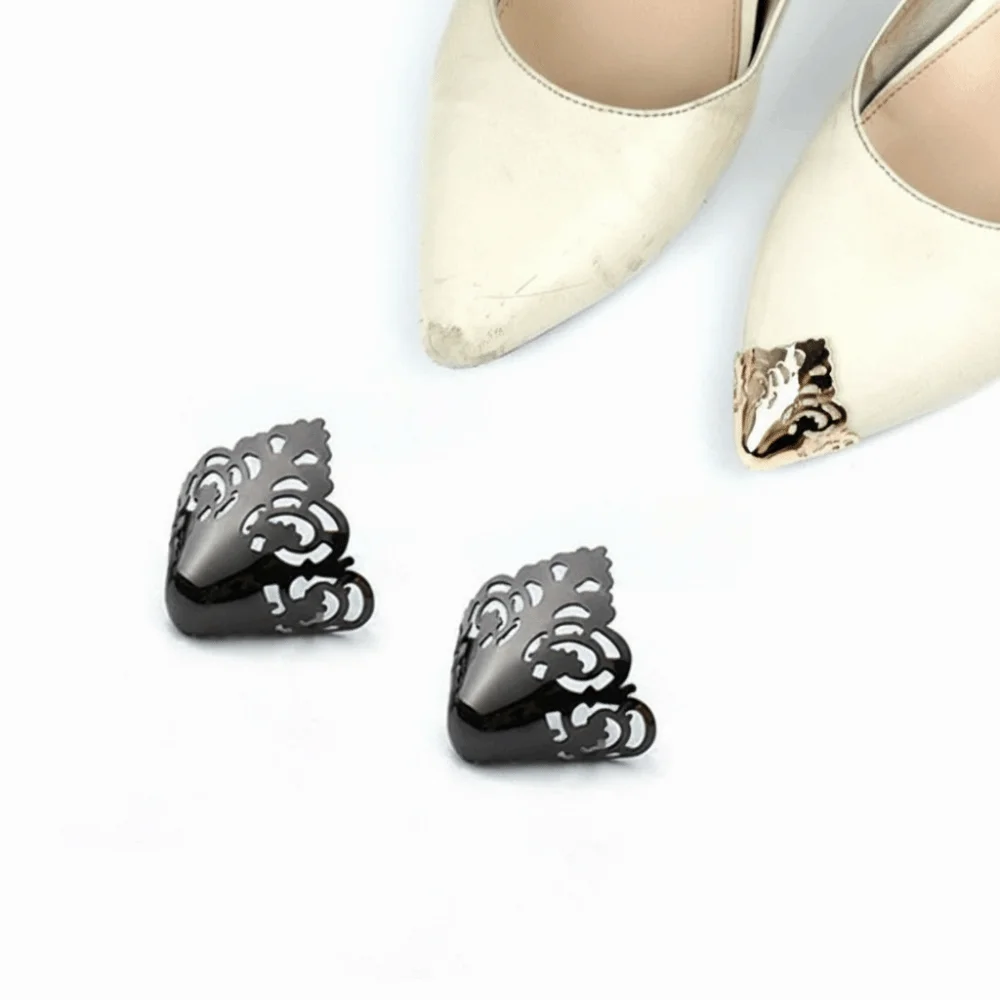 1 Pair Alloy Metal High Heels Tip Covers Anti Kick Shoe Repair Shoe Toe Protectors Scratch Resistant Shoe Pointed Protector