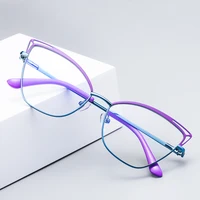 Gmei Design-gafas de Metal con bloqueo de luz azul para mujer, monturas de gafas con protección contra la radiación, 3038