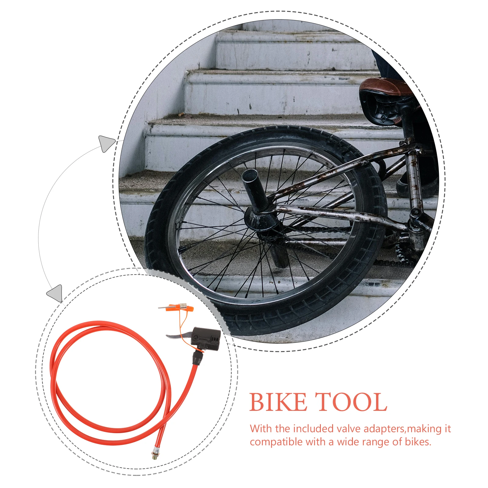 

Bicycle Pump Hose Anti Freeze Connecting Pipe Tpu Reusable Bike Inflator Accessories Valve Adapters Metal Head Safe Material