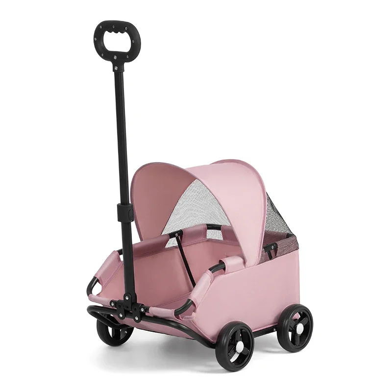Pet car dog cat out camping car medium and small dog trolley walking dog cart trolley light and foldable