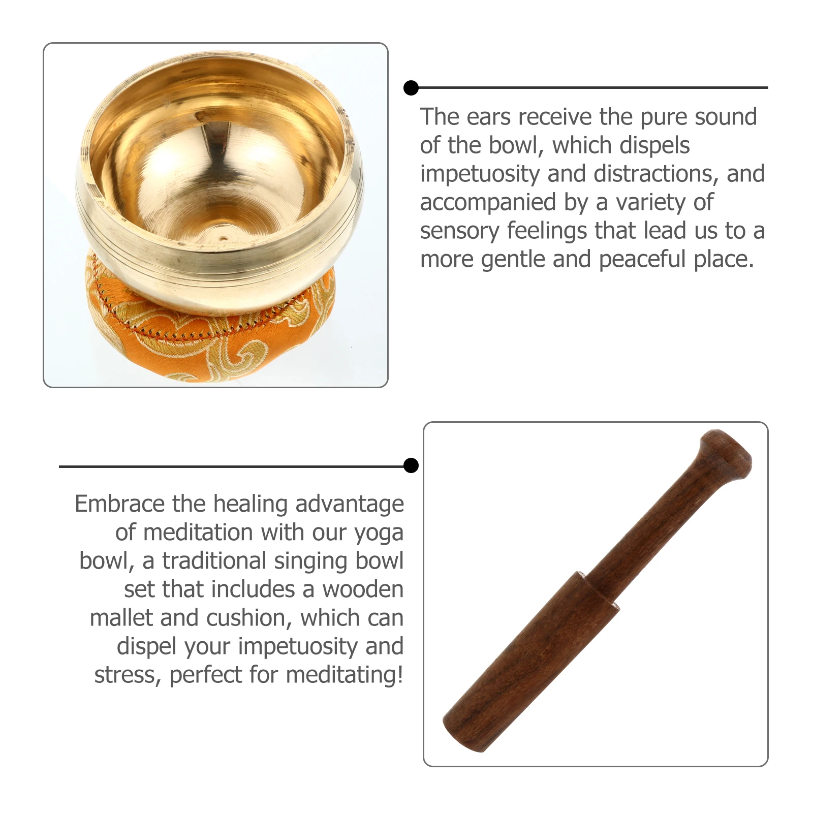 

1 set Tibetan Style Singing Bowl Set Lightweight Portable For Meditation Yoga Relaxation Healing Therapy Nepal Bowl Instrument