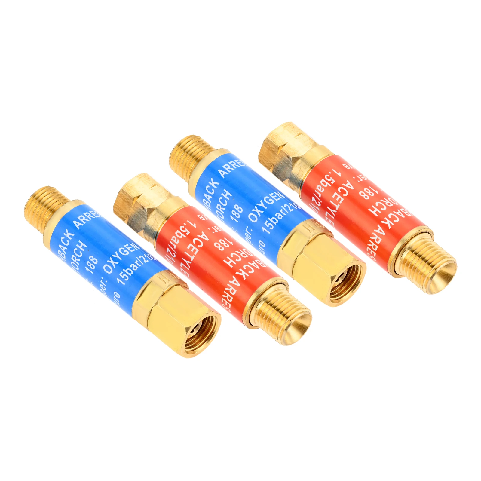 1/2Sets Oxygen Acetylene Flashback Arrestors Set Suitable For 9/16-18 threads for Torch Equipped With Internal Check Valves