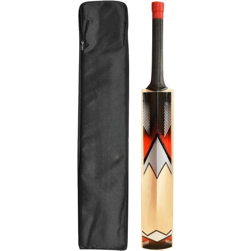 

Wooden Kashmir Willow Cricket Bat with a Foam-Padded Bag- Strong, Lightweight, Ideal Training/Practice for Home/Club Play/Beach.