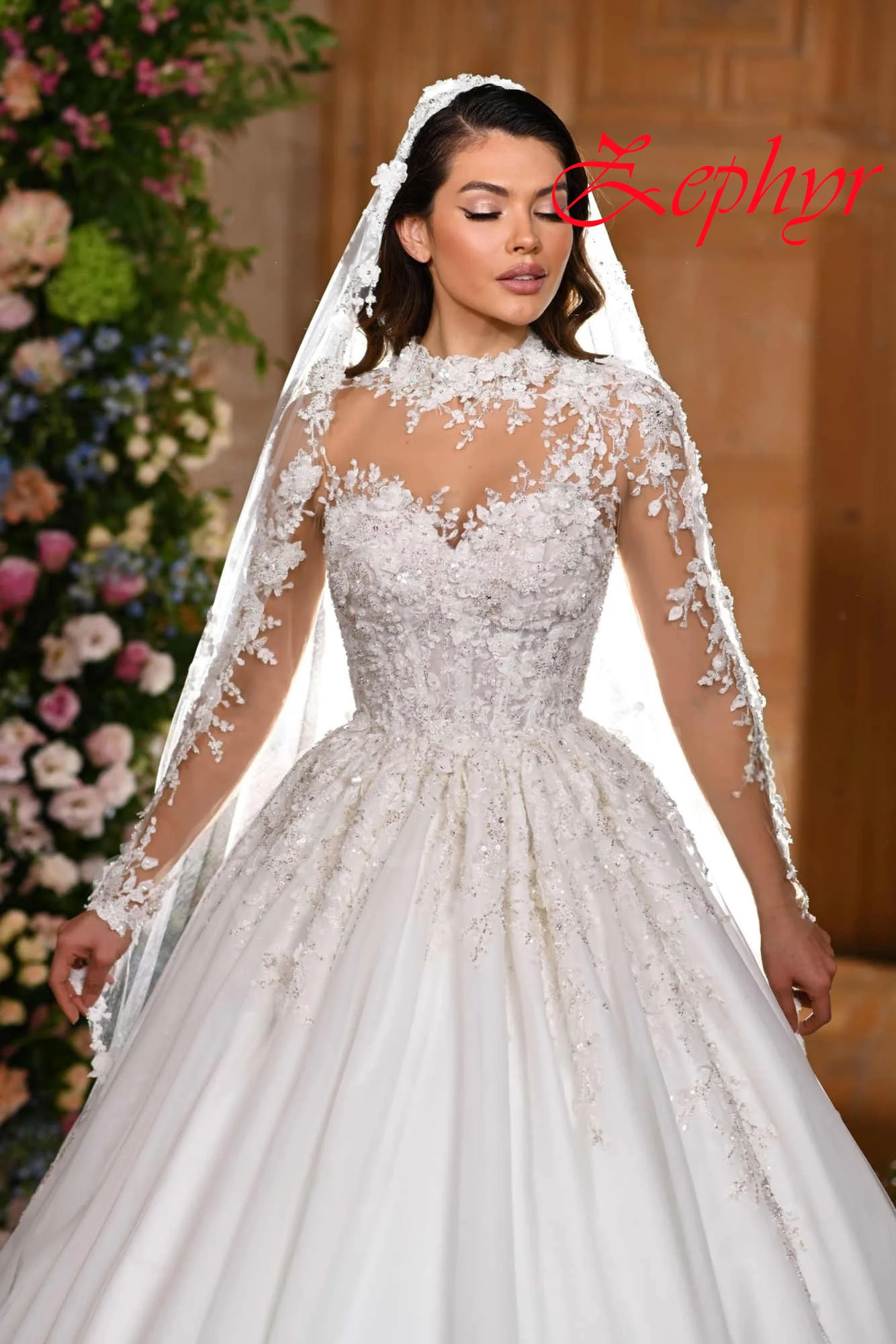 Vestido De Novia blanco personalizado con lentejuelas y cuello redondo, Vestido De Novia Formal De manga larga De lujo para fiesta De Novia, alta calidad