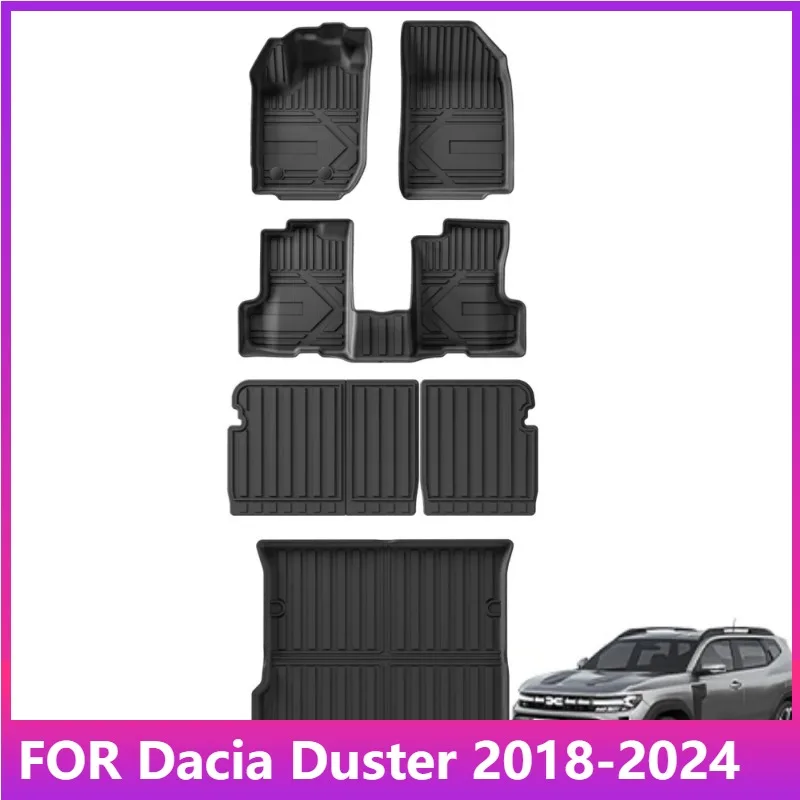 

Коврики для Dacia Duster 2018-2024 бензиновые автомобильные коврики на багажник TPE 3D коврики для ног комплект аксессуаров левый руль