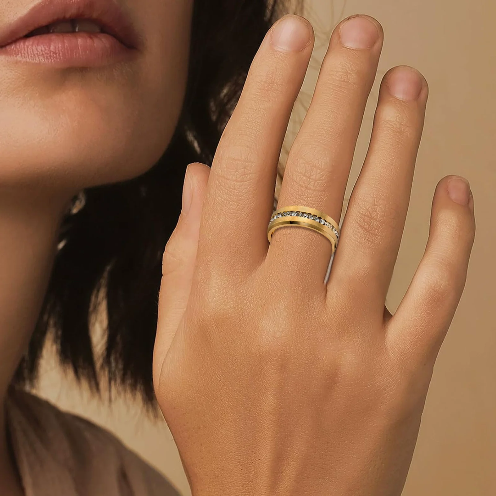 SINLEY  New Minimalist Thin Rings for Women Wedding Brilliant Cubic Zircon High Quality Versatile Female Finger Ring Jewelry