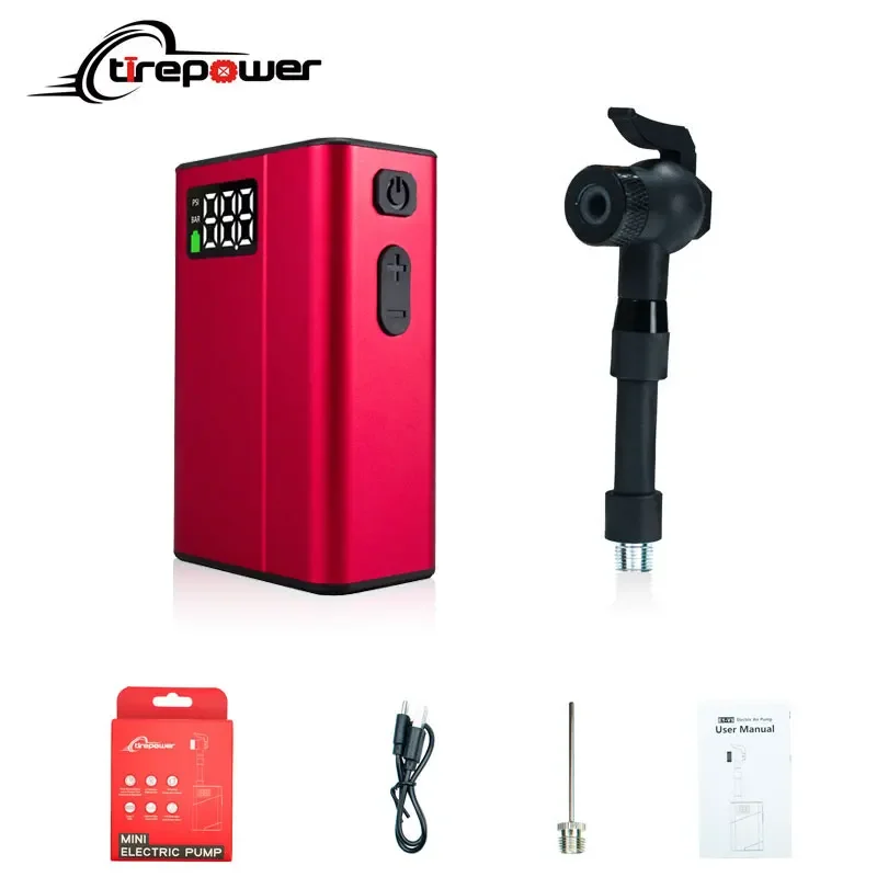 

Портативный мини-насос Ctrepower для электровелосипедов, 120 фунтов на кв. дюйм, с зарядкой Type-C, для накачивания шин MTB, шоссейных и велосипедных велосипедов, с клапанами AV/FV