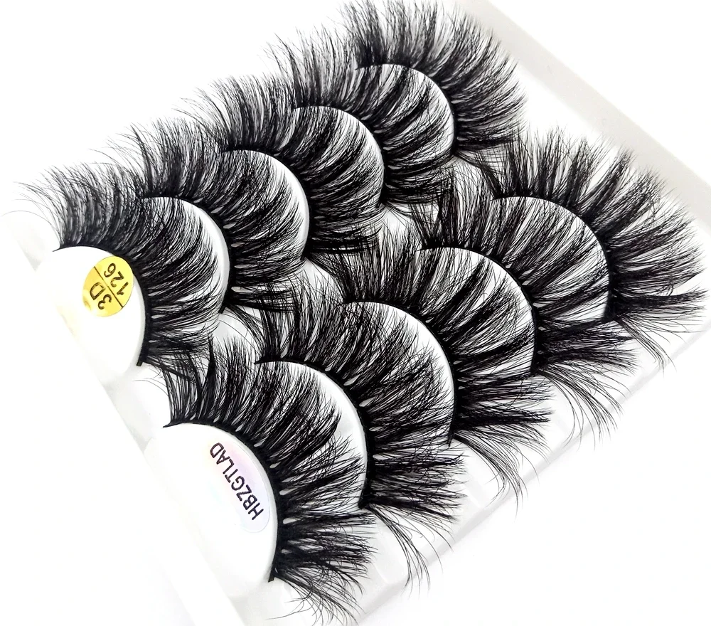 HBZGTLAD 5/10 Pairs 100% Real Mink Eyelashes 3D Natural False Eyelashes Mink Lashes Soft Eyelash Extension Makeup Kit Cilios