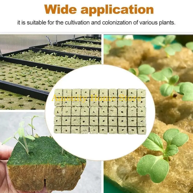 F26C Sponge Starter Rock Wool Starter Plug Hydroponic Grow Media Cubes Seedling Block