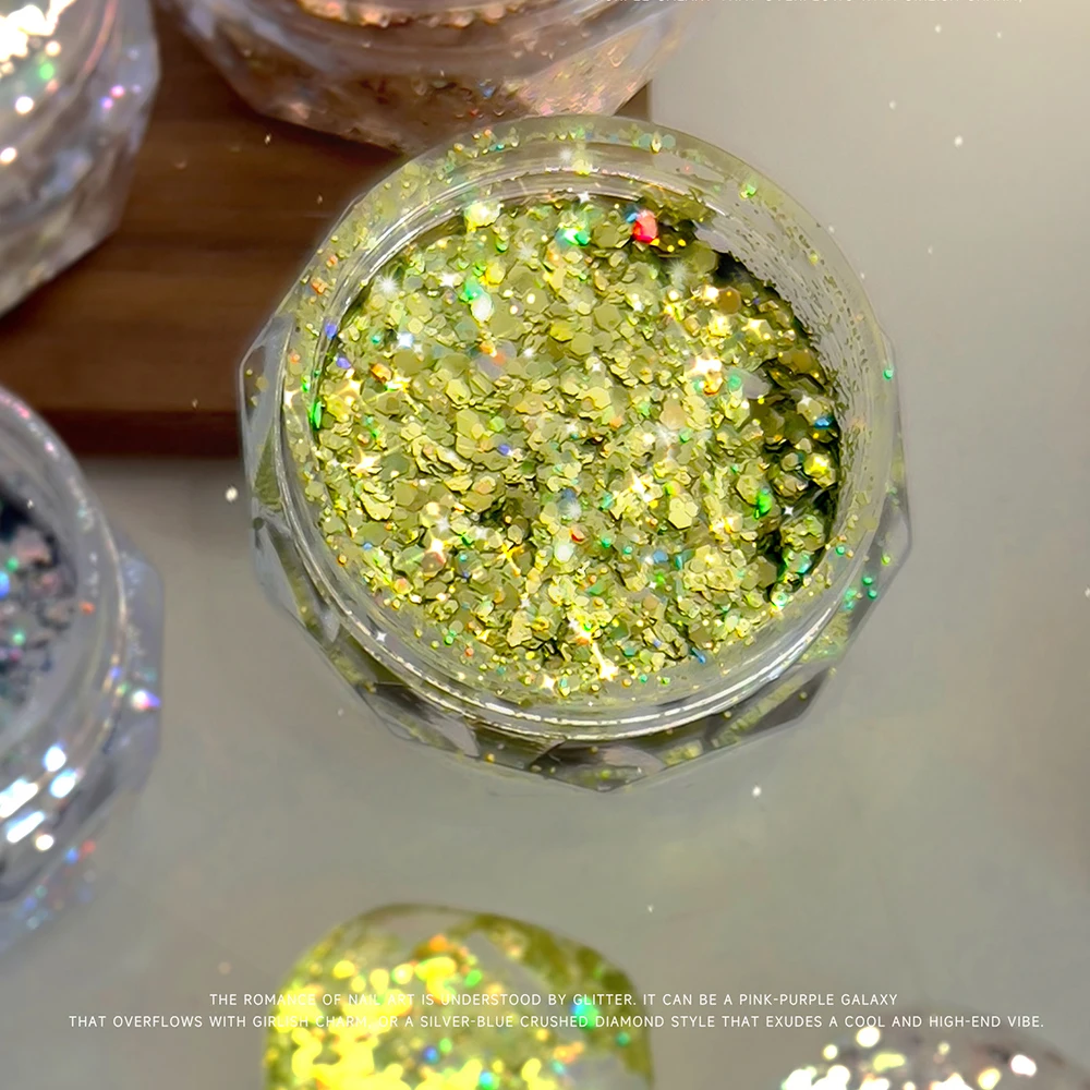 1 جرام/جرة مختلط قذيفة المجسم مسمار الترتر غير النظامية شريحة رقائق مسمار الفن بريق رقيقة جدا سباركلي قزحي الألوان مسحوق الأظافر