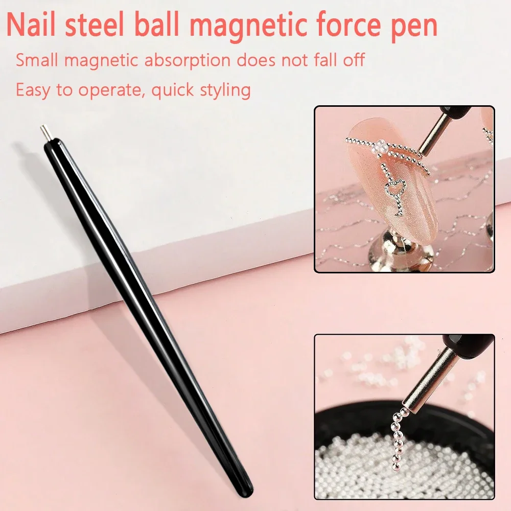 1 pz Cat Eye Magnete per unghie Penna magnetica 11 cm Aspirazione Sfera in acciaio Magnete Penna Strumenti per nail art Cat Eye Gel Smalto per unghie Bastone magnetico %