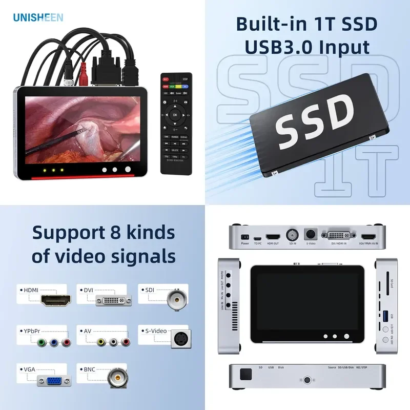 StandAlone Switchable Built-in 1T Hard Drive SDI VGA DVI YPbPr RCA Camera 4K Video Capture Box Recorder