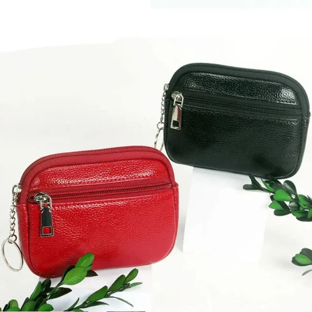 Women Mini Wallet PU Leather Female Purse Card Holder Coin Purse Short Wallets Small Purse Zipper Keychain Clutch Bag Wallet