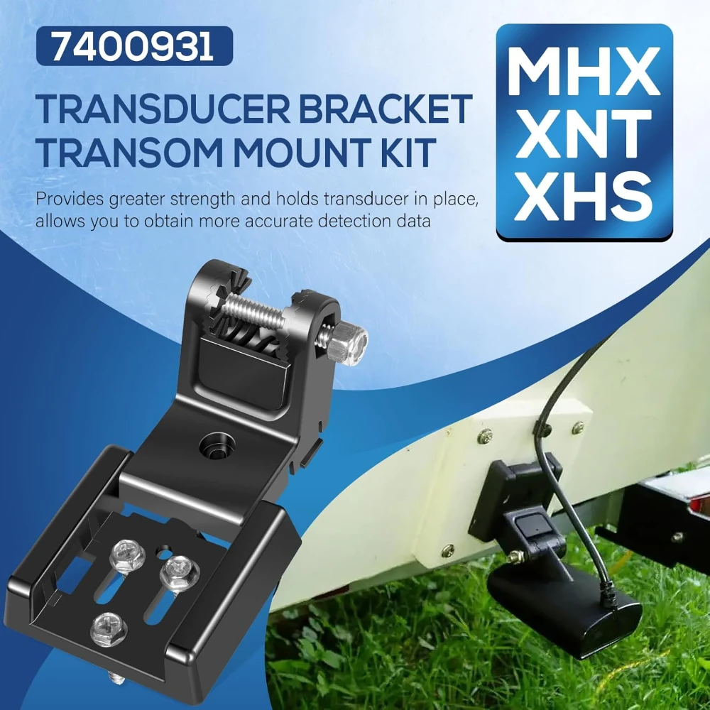 7400931 MHX XNT Transducer Bracket Transom Mount Plate Replacement for XHS Model Transducers, Transom Mounting Hardware Kit