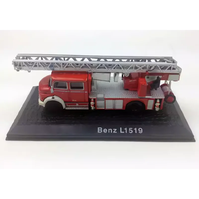 Diecast 1:72 Scale Benz L1519 Cloud Ladder Fire Truck Alloy Model FInished Simulation Collection Automobile Gift Toys